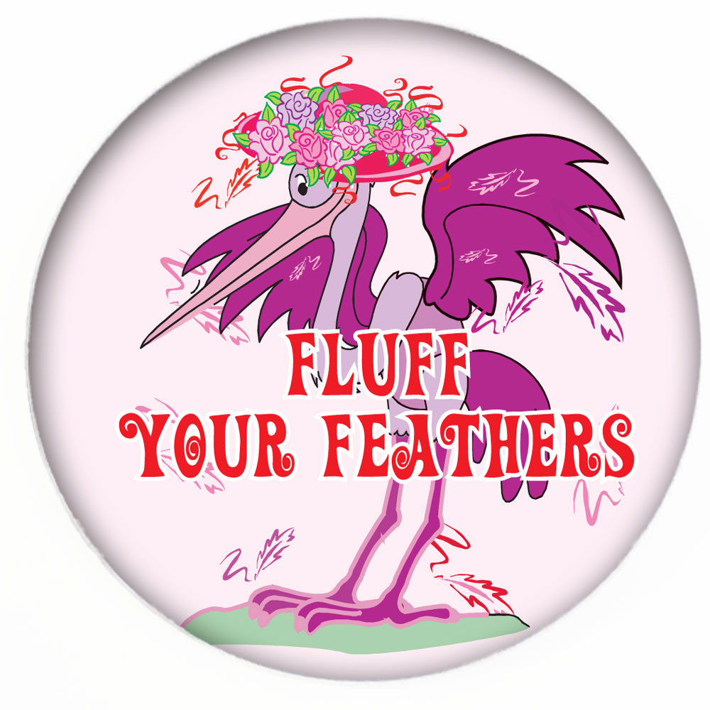 Red Hat Button 336 Fluff Your Feathers