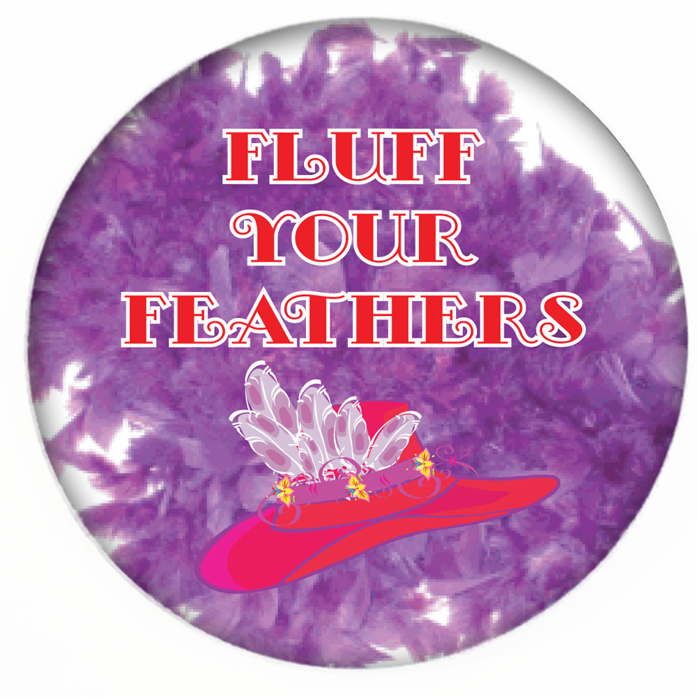 Red Hat Button 347 Fluff Your Feathers