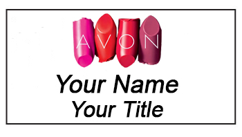 Avon Name Badges / Name Tags with Broken Lipstick Logo
